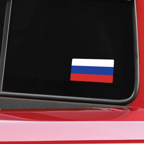 Image of World Country Flag Decal Stickers - Two Pack - for Cars Windows Bumpers Laptops Tablets Tumblers Cups Walls (Russia)