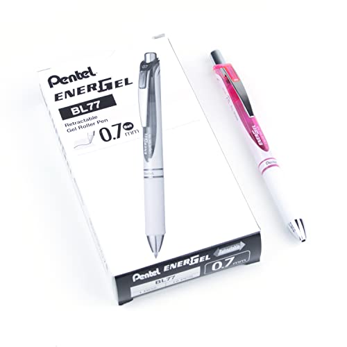 Pentel Energel Pearl Deluxe Rtx Retractable Liquid Gel Pen, (0.7Mm), Accent, Pink Ink, Box Of 12 (Bl77Pw-P) #TOP13