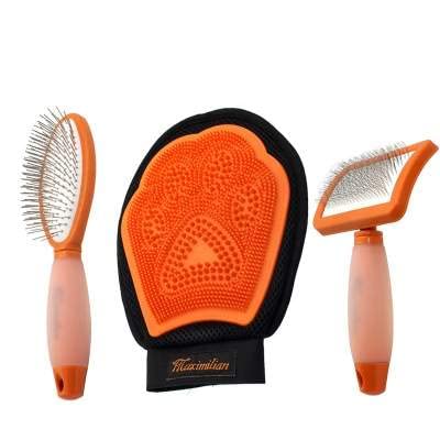 3 In 1 Dog Cat Grooming Brush Set Slicker Dog Brush for Gold