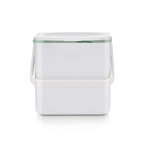 Minky-Homecare-Kitchen-Compost-Bin--Countertop-Food-Waste-Caddy-with-Easy-Wipe-Clean-Interior--Made-in-The-UK-35L-09-gal-White
