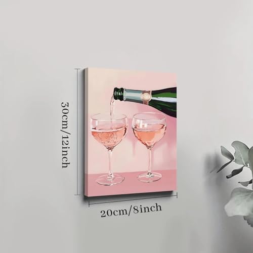 Affiche sur toile champagne rose 21x30cm pour deco salon - 6