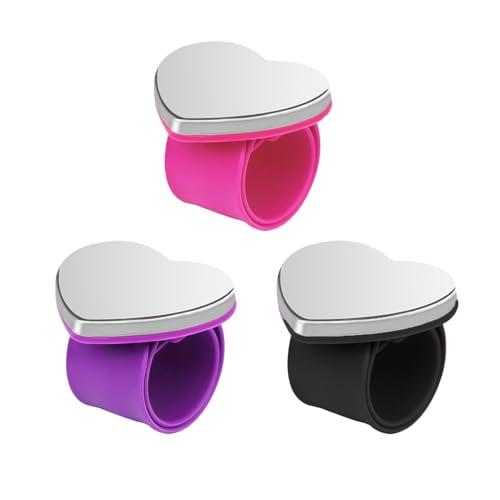 Hilltian 3 PCS Magnetic Sewing Pincushion Wristband, Magnetic Pin Cushion Wrist, Magnetic Pin Holder Wristband for Sewing Braiding, Purple, Pink, Black
