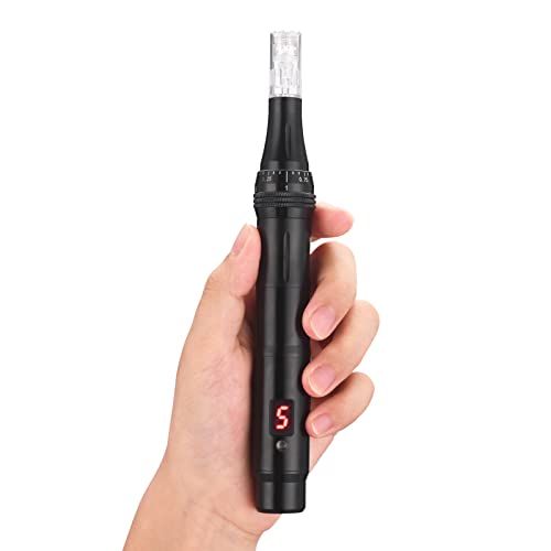 2IN1 Face Derma Rmaroller Rmapen +12Parts Titanium Facial Skin Face Body for Men Women Cosmetic Beauty Instrument #Roller+Pen(Black 2) — view 4