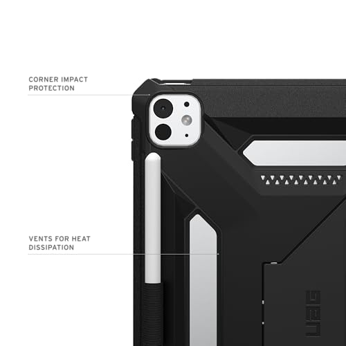 Image of Urban Armor Gear UAG Designed for iPad Pro 11 inch Case (6th / 5th Gen, M5 /M4, 2025 /2024) (A3357, A3358, A3359) Scout Plus Rugged Transparent Protective Cover with Kickstand and Pencil Holder - Black