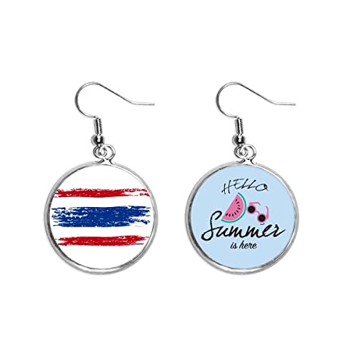 Pendientes de sandía estilo acuarela de Tailandia para verano