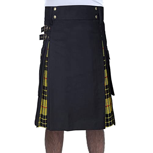 Tartan Under Pleats Hybrid Kilt, Kilt for Men, Box Pleated Kilt, Traditional Men's Kilt, Utility Kilt, 100% Cotton Kilt (McLeod of Lewis, 40)
