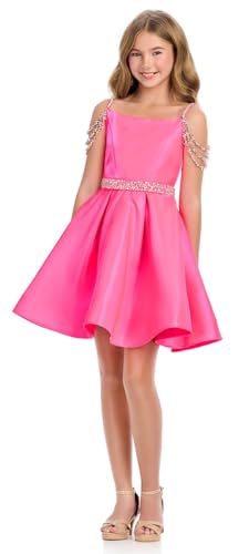 Girl's Satin Father Daughter Pageant Dresses Off Shoulder Short Flower Girl Kids Children Teen Gowns