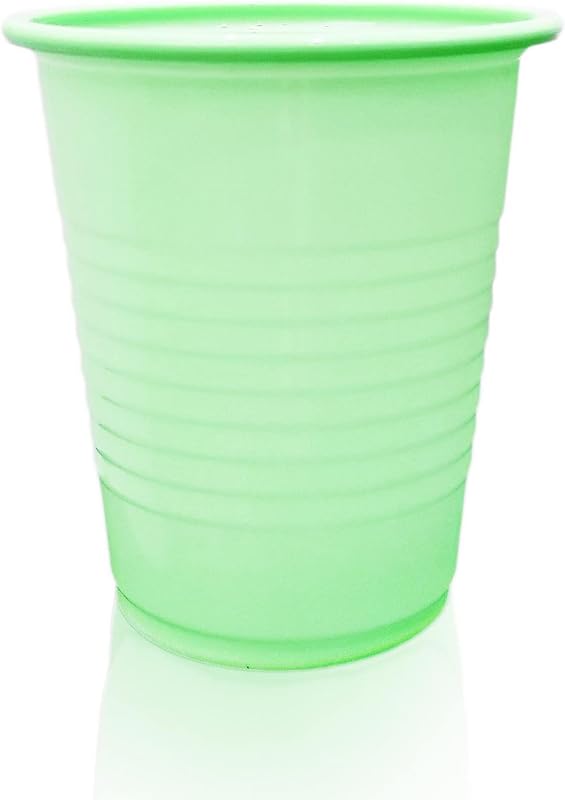 Plastic Reusable Green Colour Cup Set for Occasional Party, Strong Reusable Glass, Leakproof Recylable, Great for Water Juices Milk & More Party & Event Supplies (Set of 50pcs)