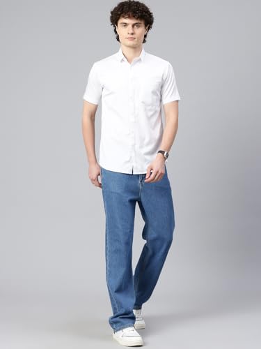 Image of Majestic Man Slim Fit Pure Cotton Half Sleeve Solid Casual Shirt