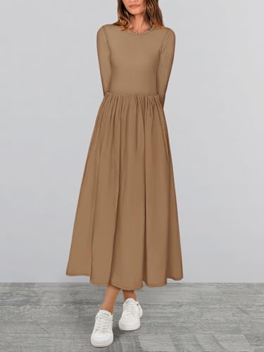 BTFBM Casual Long Sleeve Dresses Spring Dresses 2025 Wedding Guest Dress Midi Dress Flowy Bohemian Long Dress