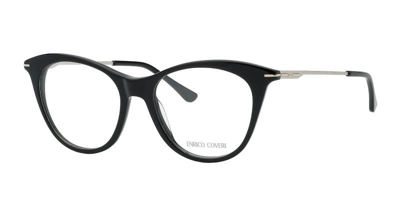 Enrico Coveri Okulary korekcyjne ECV104 okulary damskie okrągłe oprawki, Blk