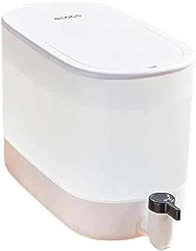 蛇口付き冷水筒 4L 冷熱両用 冷蔵庫 ドリンクサーバー 横置き (ホワイト)