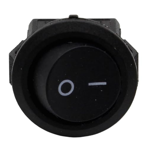 Petit interrupteur à bascule rond noir 2 broches 3A/250V pour petits appareils lot de 5