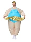 JYZCOS Aufblasbares Ballerina-Kostüm für Erwachsene, lustige Fette Anzüge, Halloween-Kostüm, Blau, L