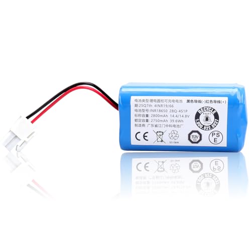 Batterie de Remplacement au Lithium MXJFYY 14,4 V 2 800 mAh Compatible avec Les aspirateurs Robots...