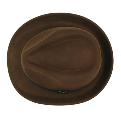 Image of FREEBIRD99 100% Wool Felt Panama Fedora Hat Short Brim Trilby Flat Hat for Men Women