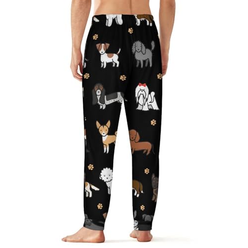 Dachshund Husky Shih Tzu Dog Men's Pajama Bottoms Sleep Lounge Soft Comfy Pants Sleepwear3