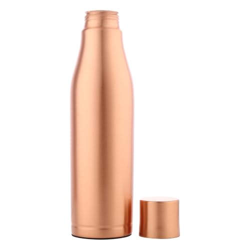 Image of Tambra Pure Copper Wine Plain Water Bottle with Advanced Leak Proof Protection and Joint Less With Matt Finish Look | Ayurveda and Yoga Health Benefits | (950 ml, Pack of 2)