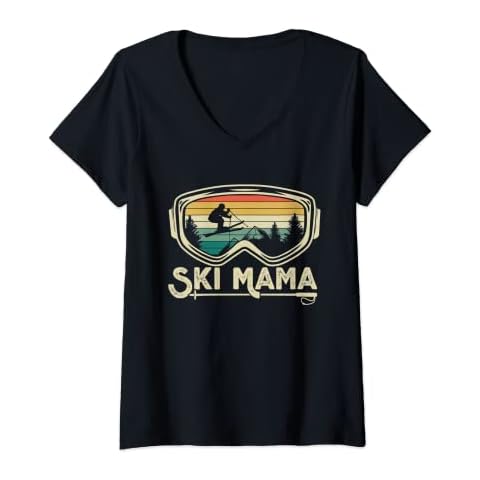 Womens Retro Ski Mama Sunset skiing Gift Cover