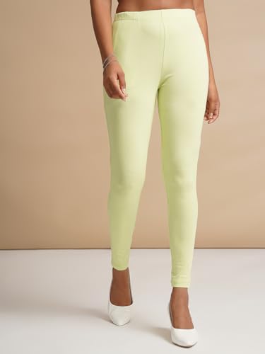 Image of ONE SKY Women Full Length Leggings | Cotton Modal Spandex Blend | High Waist Stretchable & Bio-Washed Fabric | Colour-Lock Technology | Comfortable Leggings for Women