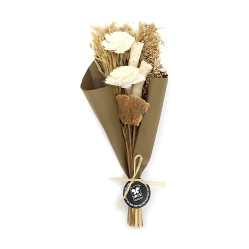 Image of IRIS Ivory Meadow Dry Flower Bouquet with 5ml Fragrance Spray | A Thoughtful Gift with Long-Lasting Beauty