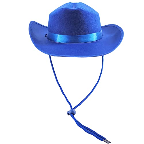 Image of The Dreidel Company Cowboy Felt Western Hat, 22 inch Circumference Dress Up Costume Clothes for Kids, Pretend Play, Party Favors