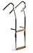 Produktbild Wellenshop Klapp-Badeleiter Bootsleiter 2-stufig mit Handlauf Edelstahl Holz-Stufen klappbar Boot Leiter