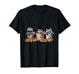Cute 3 Racoons Trash Can Bin Funny