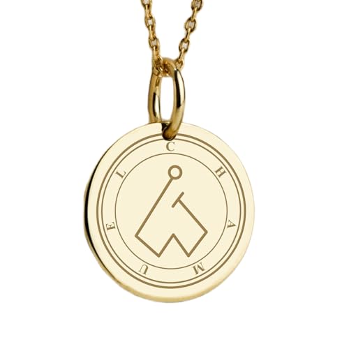 Pendentif pièce gravée Chamuel LKBEADS un cadeau mixte en argent plaqué or