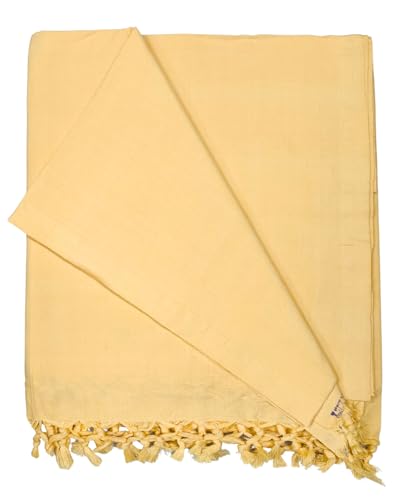Image of Arvore Bunkaar Pure Handloom 100% Soft Desi Bamboo Viscose Soft Bhagalpuri Andi Chadar /Summer Blanket /Khes /Top Sheet /AC Blanket /Odhne wali Chadar (Dull Yellow, Plain, 1, Bhagalpuri Chadar)