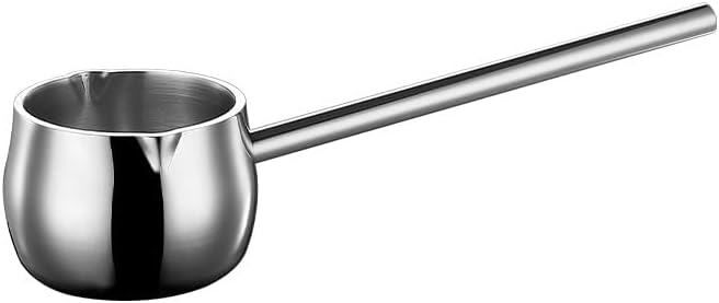 IMEEA Mini Butter Warmer Pot with Long Handle Induction Milk Warmer Pot Small Saucepan SUS304 Tri-Ply Stainless Steel (10oz/300ml)