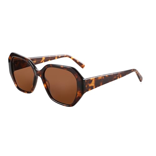 ZENOTTIC Trendy Polarized Sunglasses for Women: Designer Hexagon Shades for Ladies - Retro Sun Glasses with UV400 Protection