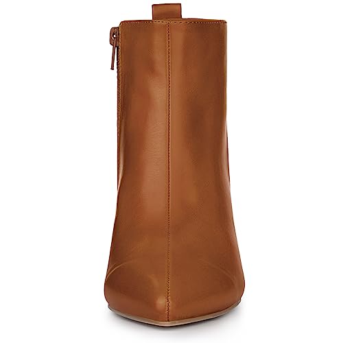 Allegra K Women's Pointed Toe Side Zipper Stiletto Heels Ankle Boots3