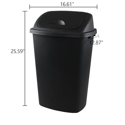 Canecas de basura de plástico con tapa batiente 13 galones 4 unidades miniatura 2