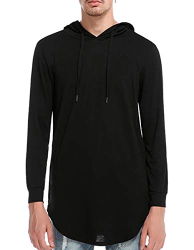 Mens Hipster Long Sleeve Side Zipper Hooded Shirt Pullover Sweatshirt3