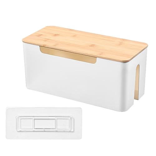Boîte à câbles haut de gamme avec surface en bois naturel pour gestion murale soignée