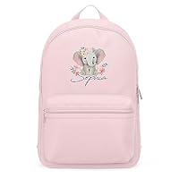 Personalised Baby Elelphant Mini Backpack for Girls Nursery Reception Back to School Bag, One Size, Light Pink