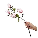 Drôle de soldat de l'armée verte 1 pièce de fleur de magnolia artificielle en soie, vase de jardin extérieur for maison, rebord de fenêtre, mariage, mariée, festival, arche extérieure, décoration Sold