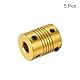QUARKZMAN 5 Stück Flexible Kupplungen 6.35mm bis 8mm Aluminium Wellenkupplung L25xD20mm Klauenkupplung Gelenkverbinder für DIY Encoder Motoren 3D Drucker Schrittmotor Golden