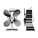 Ventilatori per Camino, Ventilatore per Stufa a Legna a 4 Lame, Ventilatore per Stufa a Legna, Bruciatore a Ceppi, Camino, Ventilatore Ecologico Ultra Silenzioso ad Aria Calda Circolante