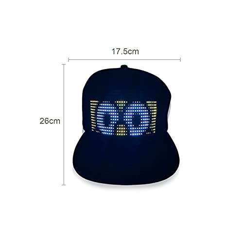 Chapéus de LED Tampas de tela de LED para mensagens de LED acendem personalizáveis BT Hat DIY Mensag