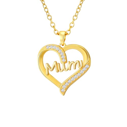 Smilya Mum Birthday Gifts for Women Teenage Girls Adjustable Gold Heart Necklace Gold Necklace Gifts for Mother
