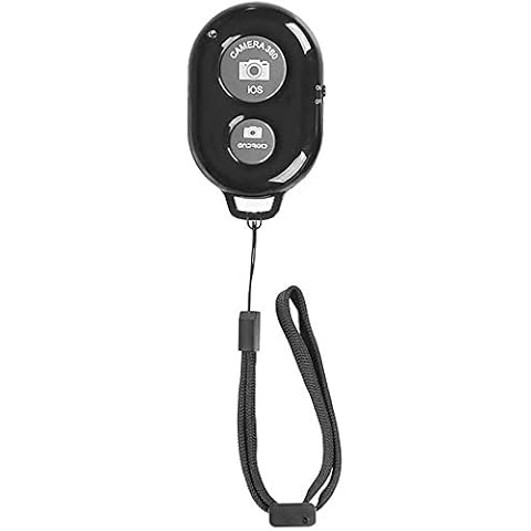 Wireless Bluetooth Remote Control for Phone iPhone Samsung Other Smartphone Camera Compatible with all IOS and Android Devices with Wrist Strap Included - Black Cover