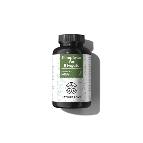 NATURE LOVE® Complesso epatico - 120 capsule - con cardo mariano, colina, estratto di carciofo, curcuma e zinco - Altamente dosato, vegano, testato in laboratorio e prodotto in Germania.