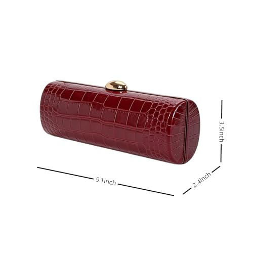 Image of Women Vegan Leather Evening Handbag Crocodile Pattern Handle Clutch Purse Cross Body Envelope Bag
