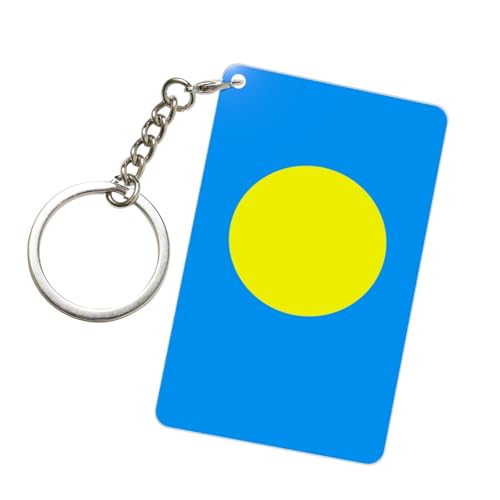 Porte-clés acrylique drapeau des Palaos, anneaux de porte-clés tendance, chaînes acryliques pour voiture, étiquettes pour hommes et femmes