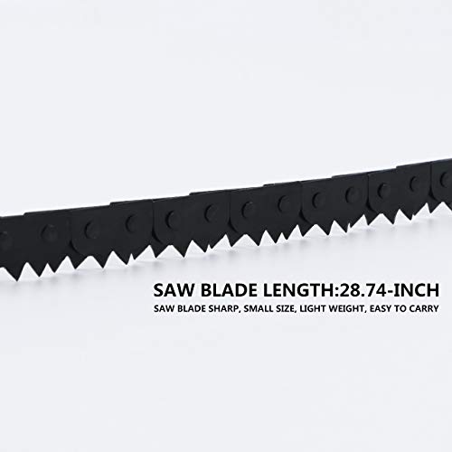 Survival Chainsaw Pocket Hand Saw 29-Inch Folding Survival Chain Saw with Strong Sharp Teeth for Camping Hiking Hunting Gardening and Outdoor Emergency Includes Fire Starter and Carry Pouch