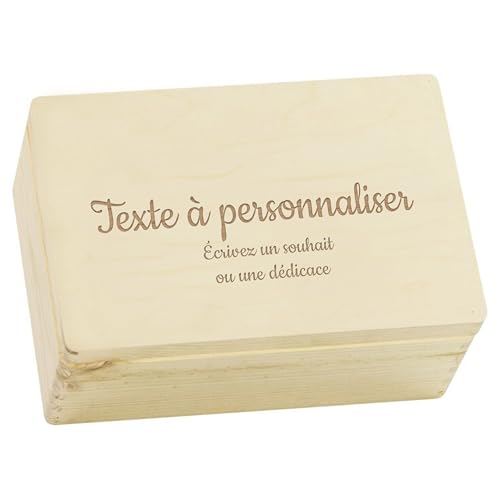 LAUBLUST Boîte à souvenirs bébé personnalisée - Cadeau de naissance avec gravure souhaitée | Tailles S, M, L, XL - Boîte à souvenirs pour filles &...