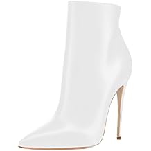 COLETER Womens Black Ankle Boots Closed Pointed Toe Stilettos Autumn Dress Booties