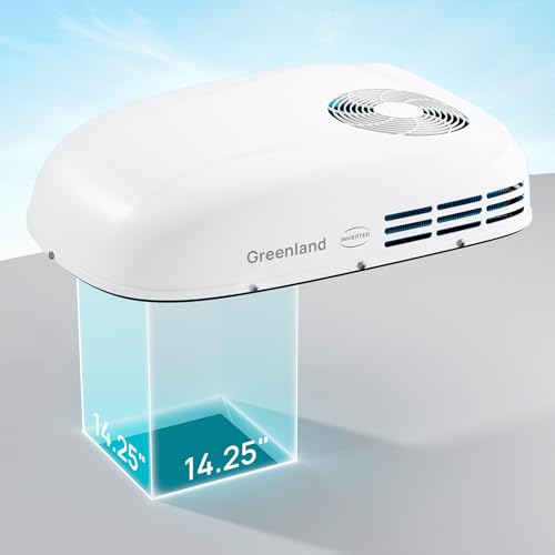 Image of TURBRO Inverter 13.5K BTU RV Air Conditioner with Cooling and Heat Pump | Non-Ducted Low-Profile Rooftop Unit, Quiet Operation, WiFi & Remote Control, LED Atmosphere Light, White
